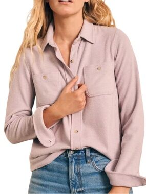 Faherty Legend Sweater Shirt Sz XS Button-Up In Light Purple Sea Fog Sustainable
